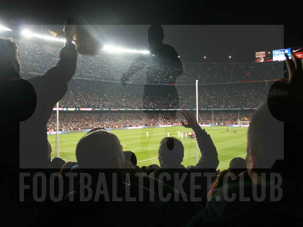View from behind the goal at the Camp Nou